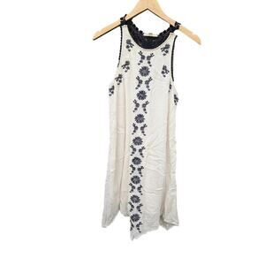 Hint of Mint S Boho Gauzy Summer Sun Dress Embroidered Costal Beach Light Weight